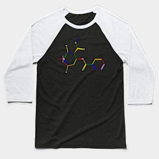 Cocaine Rainbow Molecule Chemistry Baseball T-Shirt